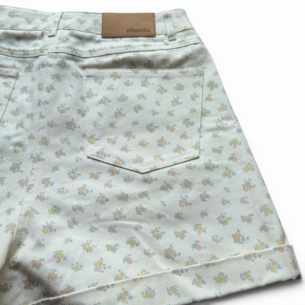 ROLAROLA Flower Half Pants Ivory Floral Shorts Women's Size M Korean Fashio - Picture 11 of 13